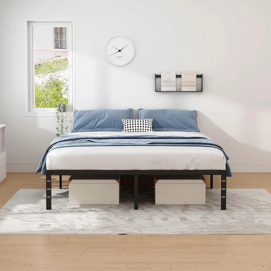 Metal Bed Frame - Heavy Duty Platform with Storage Space