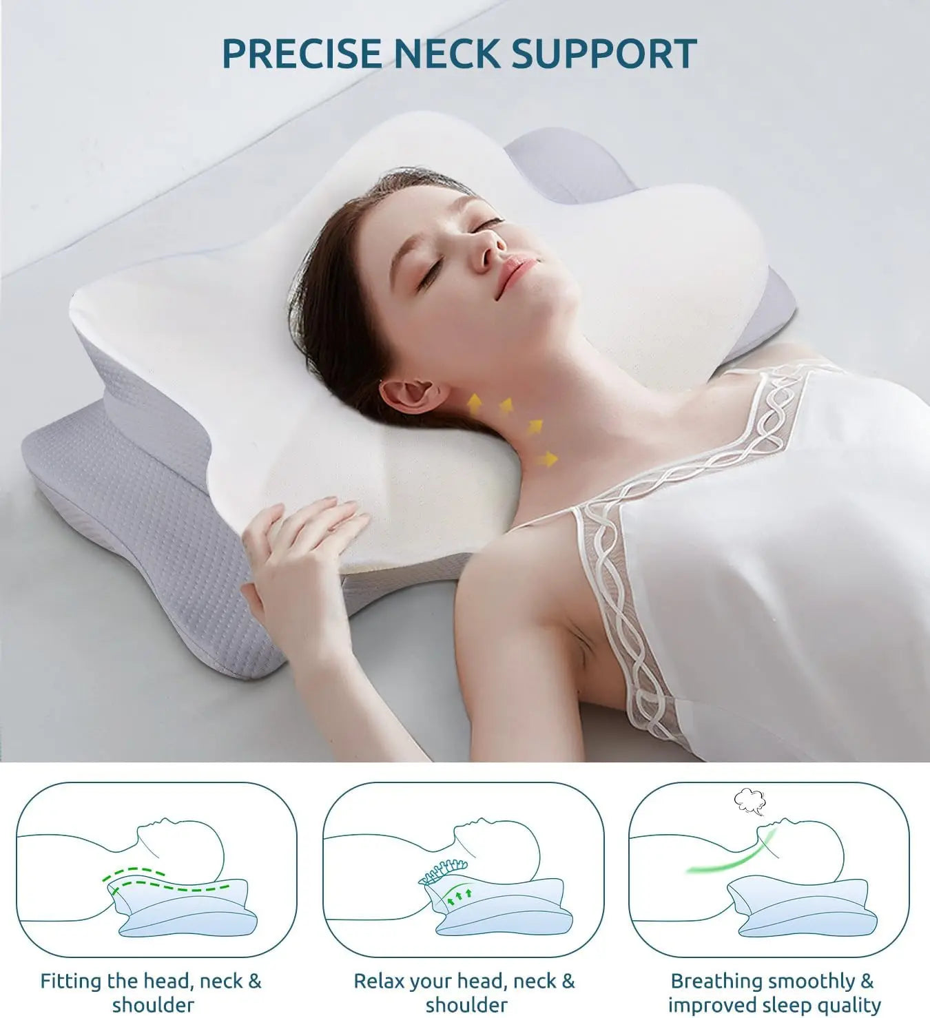 Cervical Pillow Ergonomic Memory Foam Neck Support