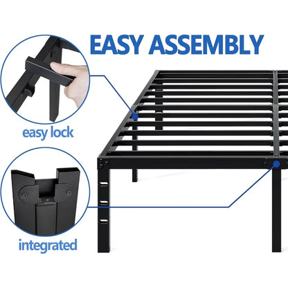 Metal Bed Frame - Heavy Duty Platform with Storage Space